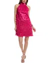 Shop Eliza J Embroidered Halter Mini Dress In Pink