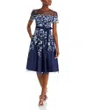 Eliza J Embroidered Tulle Cocktail Dress