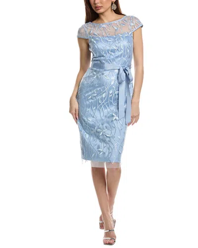 Eliza J Embroidered Sheath Dress In Blue