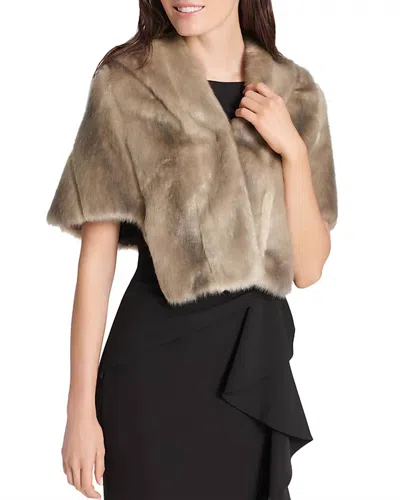ELIZA J FAUX COLLAR SHRUG IN GRAY