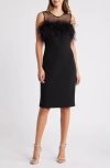 Eliza J Womens Illusion Polyester Cocktail And Party Dress In Black