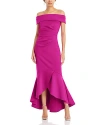 Eliza J Women's Off-the-shoulder High-low Hem Gown In Fuchsia