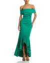 Eliza J Off The Shoulder High-low Gown In Jade