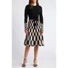 Eliza J Fit & Flare Long Sleeve Sweater Dress
