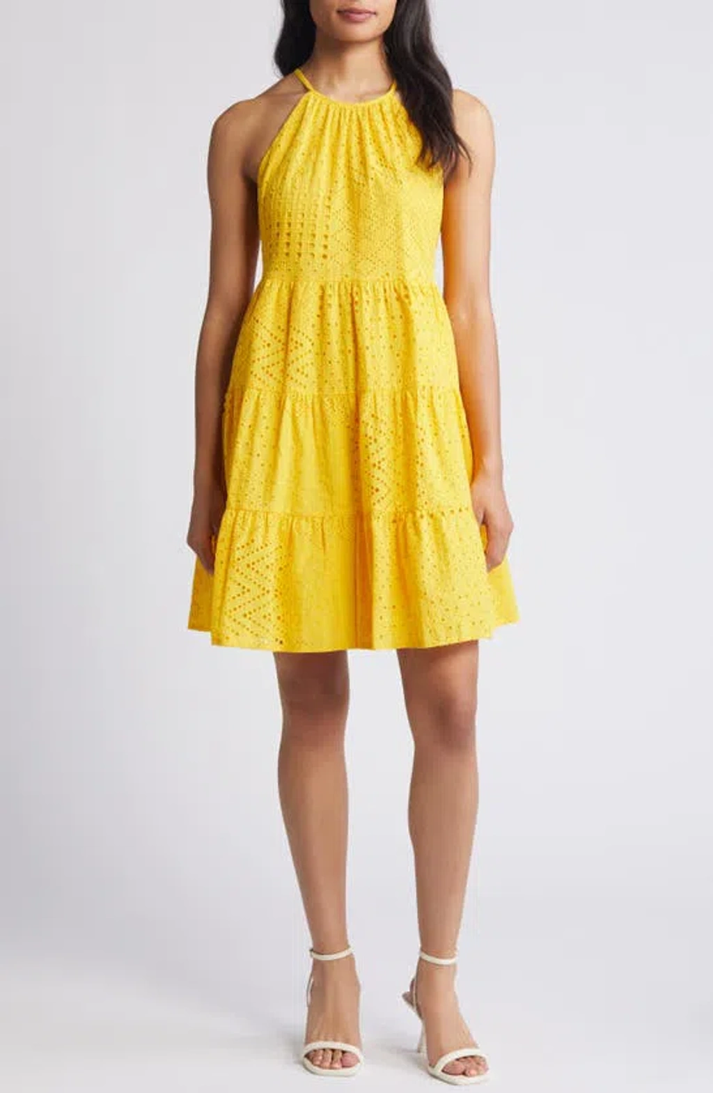 Eliza J Float Tiered Dress In Yellow | ModeSens