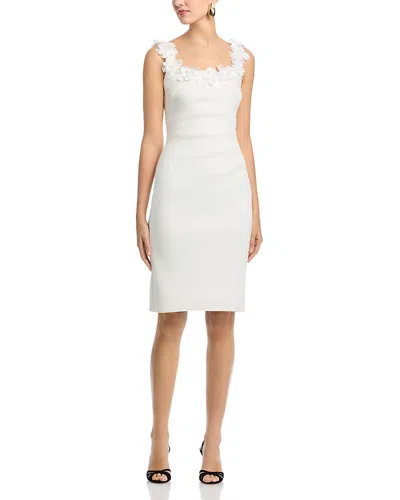 Eliza J Floral 3d Applique Cocktail Dress In White