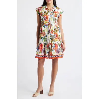 Eliza J Floral Cotton Dress In Multi