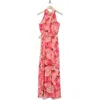 ELIZA J ELIZA J FLORAL HALTER MAXI DRESS