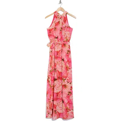 Eliza J Floral Halter Maxi Dress In Pink