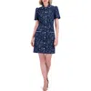 Eliza J Plus Size Embellished Floral Denim Shirtdress In Denim
