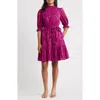 Eliza J Floral Jacquard Metallic Stripe Chiffon Dress In Pink