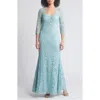 Eliza J Petites Womens Eyelet Lace Evening Dress