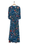 Eliza J Floral Long Sleeve Maxi Dress In Multi