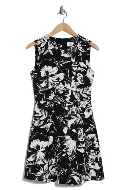 Eliza J Floral Print A-line Dress In Multi