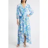 ELIZA J ELIZA J FLORAL PRINT LONG SLEEVE MAXI DRESS