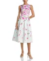 ELIZA J FLORAL PRINT MIKADO COCKTAIL DRESS