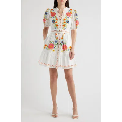 Eliza J Floral Print Poplin Dress In Multi