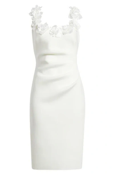 Eliza J Floral 3d Applique Cocktail Dress In White