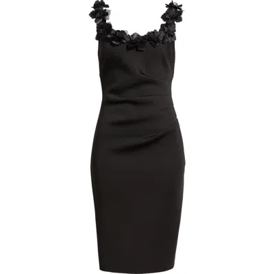 ELIZA J ELIZA J FLOWER EMBELLISHED SCOOP NECK MINIDRESS