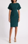 Eliza J Flutter Sleeve Dress In Hunter
