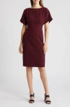 Eliza J Flutter Sleeve Dress In Wine