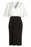 Eliza J Flutter Sleeve Midi Dress In White