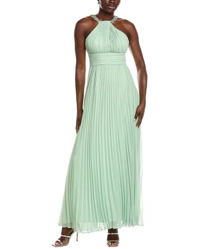 Eliza J Folded Embellished Neck Strap Gown In Multi