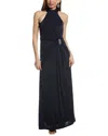 Eliza J Gathered Halter Gown In Blue