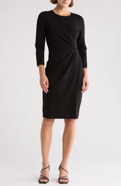 Eliza J Gathered Waist Sheath Dress In Black