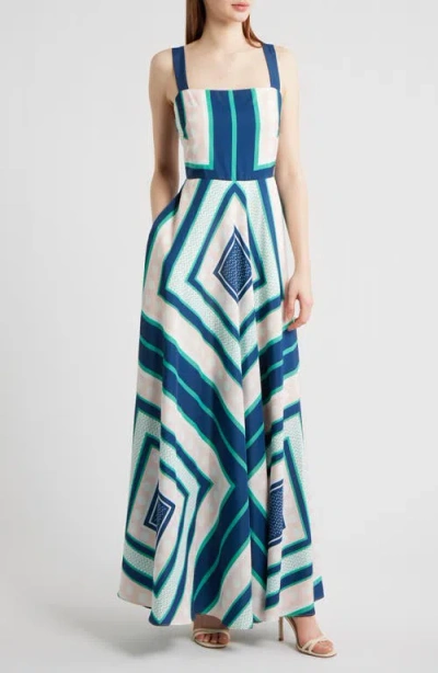 Eliza J Geometric Maxi Sundress In Multi