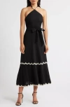 Eliza J Halter Bead Strap Midi Dress