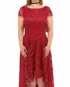 Eliza J Hi-lo Sequence Dress In Red In Red