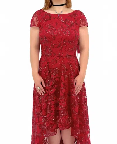 Eliza J Hi-lo Sequence Dress In Red