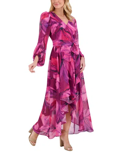 Eliza J Hi-lo Midi Dress In Burgundy