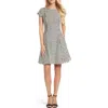 Eliza J Houndstooth Fit & Flare Dress