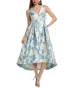 Eliza J Jacquard A-line Gown In Beige