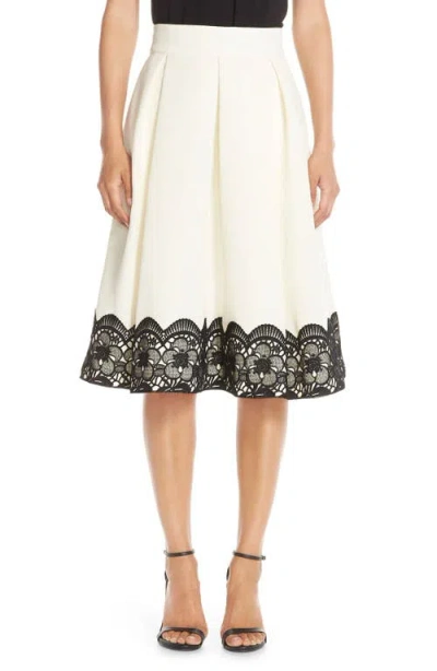 Eliza J Lace & Faille Midi Skirt