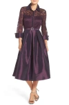Eliza J Lace Collared Shirtdress
