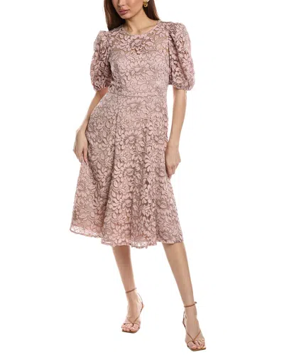 Eliza J Lace Midi Dress In Neutral