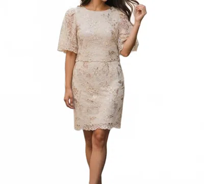 Eliza J Lace Mini Dress In Cream In Neutral