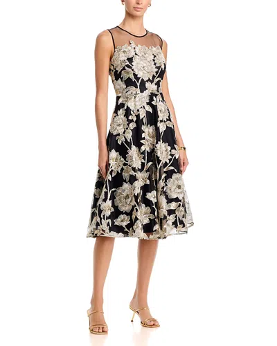 Eliza J Lace Sleeveless Midi Dress In Black