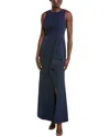 Eliza J Laguna Crepe Gown In Blue