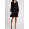 Eliza J Long Sleeve Belted Blazer Dress In Black