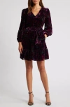 Eliza J Long Sleeve Burnout Velvet Cocktail Dress
