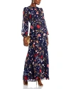 Eliza J Long Sleeve Maxi Dress In Navy