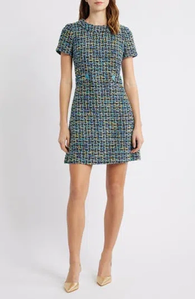 Eliza J Metallic Tweed Dress In Multi
