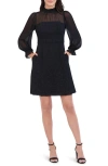 ELIZA J ELIZA J MIXED MEDIA LONG SLEEVE DRESS