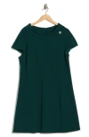 Eliza J Mock Neck Cap Sleeve A-line Dress In Green