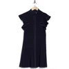 Eliza J Mock Neck Flutter Sleeve Minidress In Navy