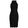Eliza J Mock Neck Lace Sheath Dress In Black